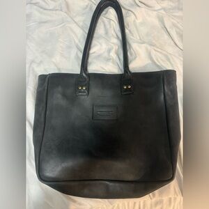 Parker Clay Black Leather Tote Bag